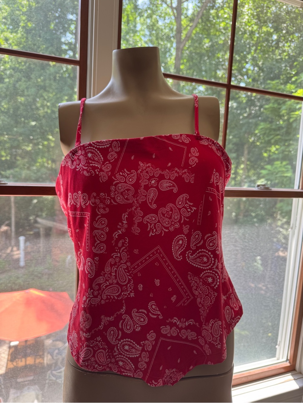 No Boundaries Red Bandana Paisley Tank Top